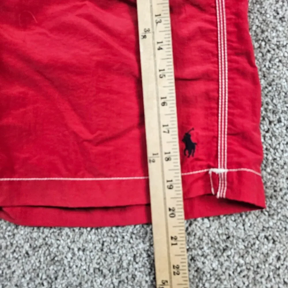 Vintage Polo Ralph Lauren Shorts Mens Medium Red Trunks Board Shorts Swim Beach